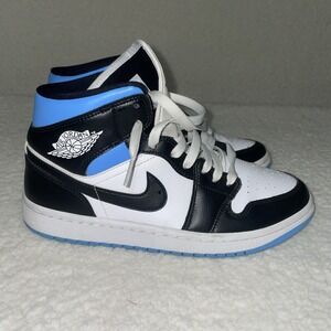 Jordan 1 UNC Mid University Blue Black White BQ6472-102 Size 10W/8.5M